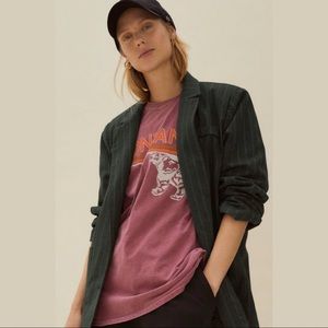 Striped Wool Look Oversized Blazer